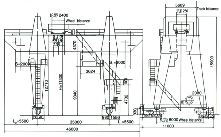 20T35m双梁电磁门式起重机